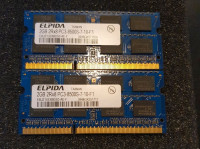 2x2GB(4GB) ELPIDA 2Rx8 PC3-8500S  EBJ21UE8BDS0-AE-F DDR3 1066mhz SODIM