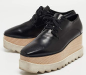 Stella McCartney 36 vel  Black Faux Leather Elyse Derby