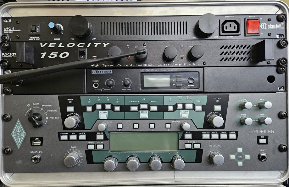 Kemper profiler rack+remote+Rocktron Velocity+AHall Pcl 10